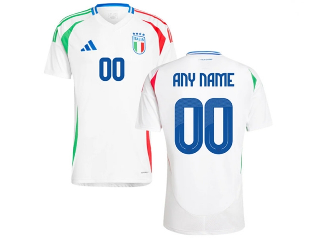 National Italy #00 Away White 2024/25 Soccer Custom Jersey - Click Image to Close