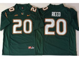 NCAA Miami Hurricanes #20 Ed Reed Green College Football Jersey