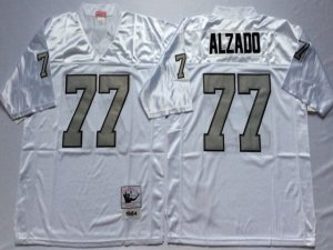 Los Angeles Raiders #77 Lyle Alzado Throwback White/Silver Jersey