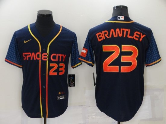 Houston Astros #23 Michael Brantley 2022 Navy City Connect Cool Base Jersey