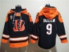 Cincinnati Bengals #9 Joe Burrow Black Pocket Pullover Hoodie Jersey