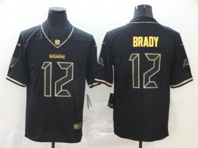 Tampa Bay Buccaneers #12 Tom Brady Black Gold Vapor Limited Jersey