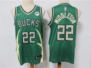 Milwaukee Bucks #22 Khris Middleton Green 2021 Earned Edition Swingman Jersey