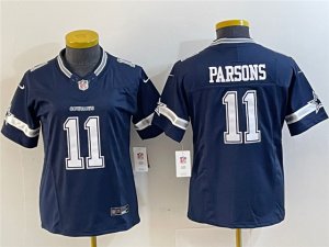 Womens Dallas Cowboys #11 Micah Parsons Blue Vapor F.U.S.E. Limited Jersey