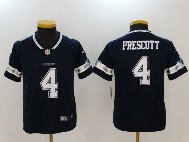 Youth Dallas Cowboys #4 Dak Prescott Blue Vapor Limited Jersey - Click Image to Close