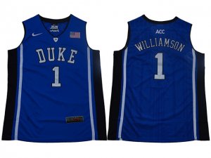 Duke Blue Devils #1 Zion Williamson Blue College Basketball Jersey