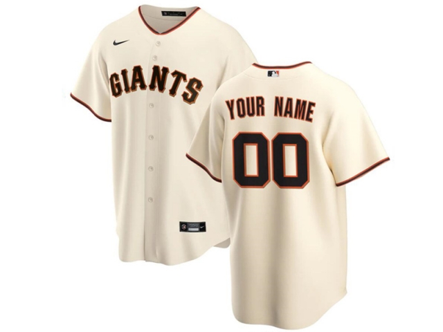 San Francisco Giants #00 Home Cream Cool Base Custom Jersey - Click Image to Close