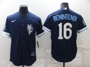 Kansas City Royals #16 Andrew Benintendi 2022 Navy City Connect Cool Base Jersey