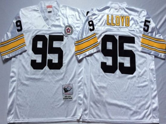 Pittsburgh Steelers #95 Greg Lloyd Throwback White Jersey