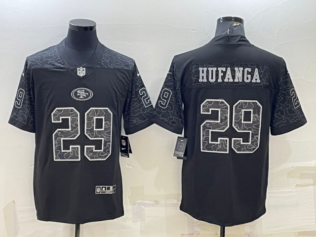 San Francisco 49ers #29 Talanoa Hufanga Black RFLCTV Limited Jersey - Click Image to Close