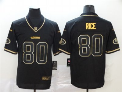 San Francisco 49ers #80 Jerry Rice Black Gold Vapor Limited Jersey