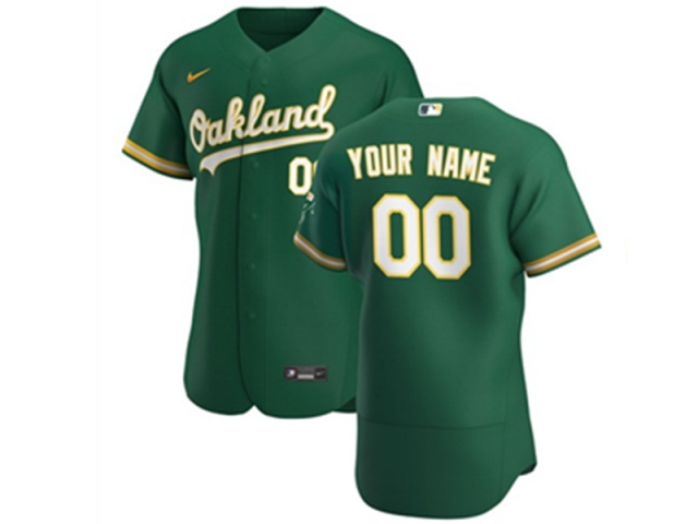 Oakland Athletics Custom #00 Green Alternate Flex Base Jersey - Click Image to Close