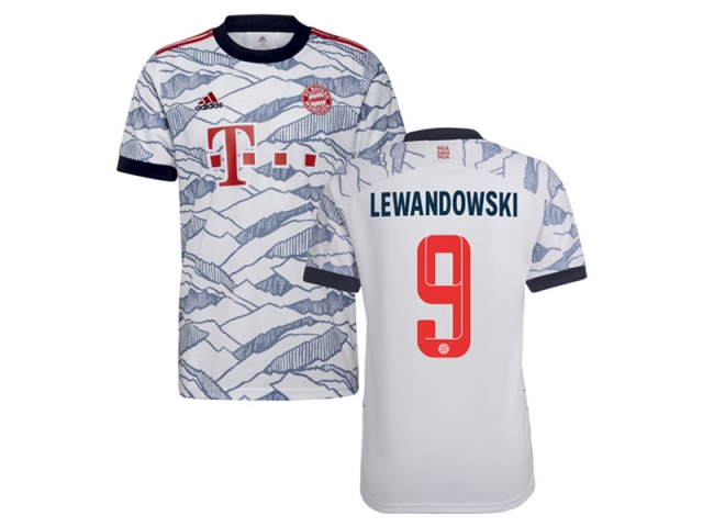 Club Bayern Munich #9 Robert Lewandowski Third White 2021/22 Soccer Jersey - Click Image to Close