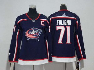 Women's Youth Columbus Blue Jackets #71 Nick Foligno Navy Blue Jersey