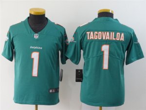 Youth Miami Dolphins #1 Tua Tagovailoa Aqua Vapor Limited Jersey