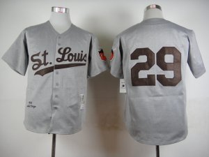 Cleveland Indians #29 Satchel Paige 1953 Throwback Gray Jersey