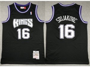 Sacramento Kings #16 Peja Stojakovic 2001-02 Black Hardwood Classics Jersey