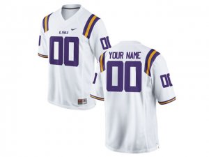 NCAA LSU Tigers Custom #00 White College Football Jersey