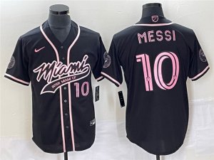 Inter Miami CF #10 Lionel Messi Black Baseball Jersey