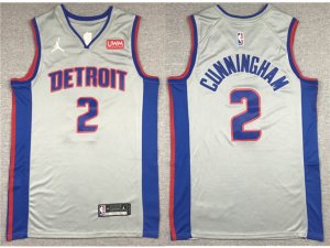 Detroit Pistons #2 Cade Cunningham 2020-21 Gray Statement Swingman Jersey