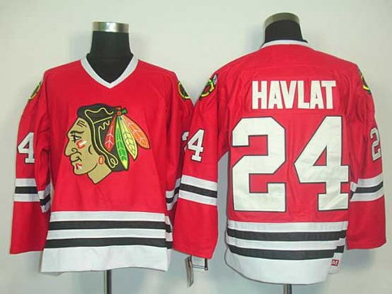 Chicago Blackhawks #24 Martin Havlat CCM Vintage Red Jersey