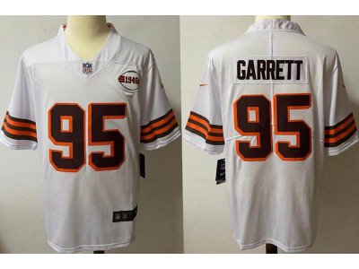 Cleveland Browns #95 Myles Garrett White 1946 Vapor Limited Jersey