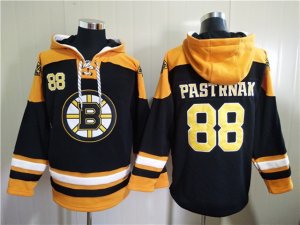 Boston Bruins #88 David Pastrnak Black Ageless Must-Have Lace-Up Pullover Hoodie