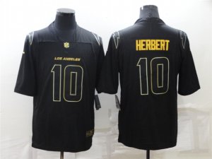 Los Angeles Chargers #10 Justin Herbert Black Gold Vapor Limited Jersey