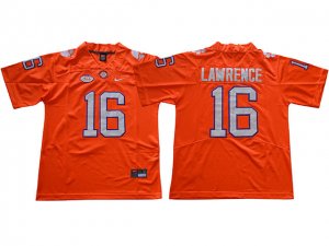 NCAA Clemson Tigers #16 Trevor Lawrence Orange College Football Jersey