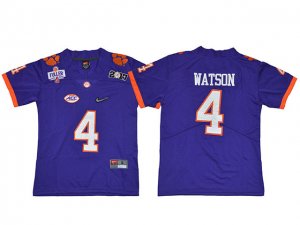 Youth NCAA Clemson Tigers #4 Deshaun Watson Purple College Football Jersey