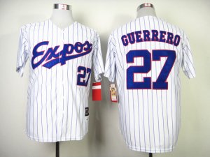 Montreal Expos #27 Vladimir Guerrero White Stripe Throwback Jersey