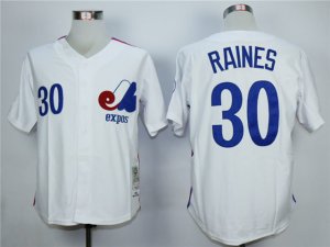 Montreal Expos #30 Tim Raines White Throwback Jersey