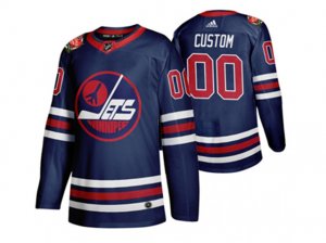 Winnipeg Jets Custom #00 Navy Heritage Classic Jersey