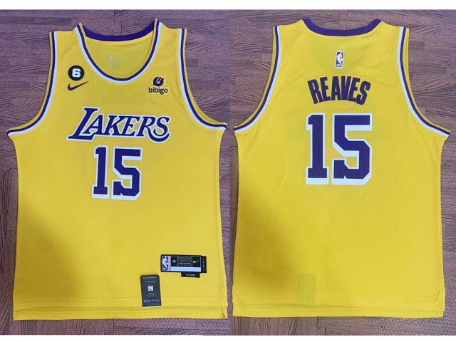 Los Angeles Lakers #15 Austin Reaves Gold Swingman Jersey - Click Image to Close