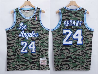 Los Angeles Lakers #24 Kobe Bryant 1996-97 Camo Hardwood Classics Jersey