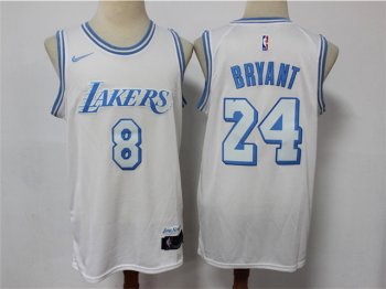 Los Angeles Lakers #8/24 Kobe Bryant 2020-21 White City Edition Swingman Jersey