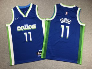 Youth Dallas Mavericks #11 Kyrie Irving 2022-23 Blue City Edition Swingman Jersey