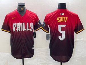 Philadelphia Phillies #5 Bryson Stott Red 2024 City Connect Limited Jersey