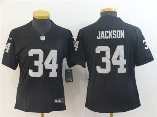 Women's Las Vegas Raiders #34 Bo Jackson Black Vapor Limited Jersey