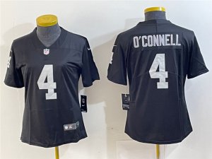 Womens Las Vegas Raiders #4 Aidan O'Connell Black Vapor Limited Jersey