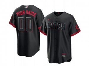 Cincinnati Reds #00 Black 2023 City Connect Custom Jersey