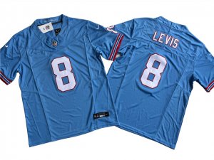 Tennessee Titans #8 Will Levis Light Blue Oilers Throwback Vapor F.U.S.E. Limited Jersey