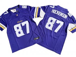 Minnesota Vikings #87 T.J. Hockenson Purple Vapor F.U.S.E. Limited Jersey