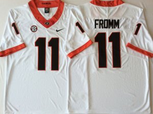 NCAA Georgia Bulldogs #11 Jake Fromm White College Football Jersey