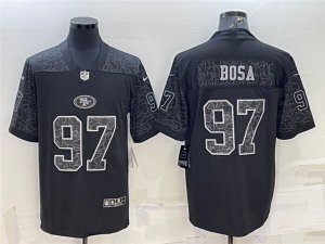 San Francisco 49ers #97 Nick Bosa Black RFLCTV Limited Jersey