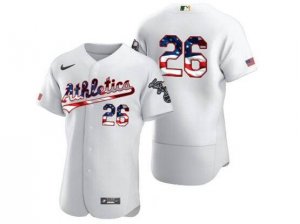 Oakland Athletics #26 Matt Chapman White Usa Flag Flex Base Jersey