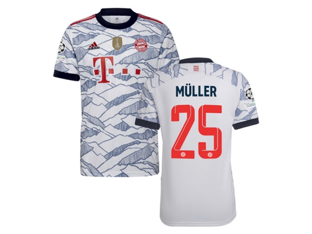 Club Bayern Munich #25 Thomas Müller Third White 2021/22 Soccer Jersey - Click Image to Close