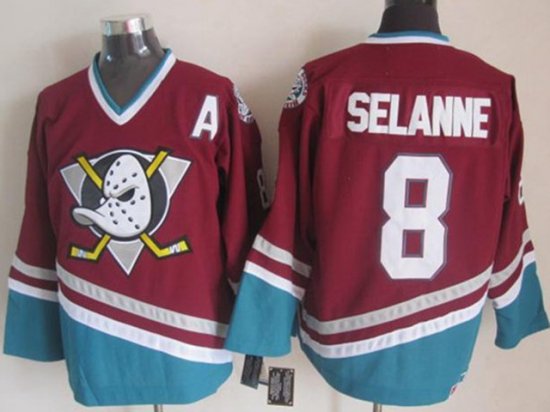 Anaheim Mighty Ducks #8 Teemu Selanne 1997 CCM Vintage Purple Jersey