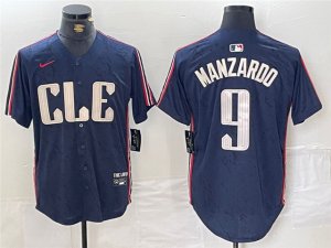 Cleveland Guardians #9 Kyle Manzardo Navy 2024 City Connect Limited Jersey