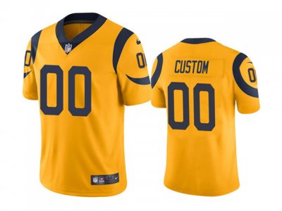 Los Angeles Rams #00 Gold Color Rush Limited Custom Jersey